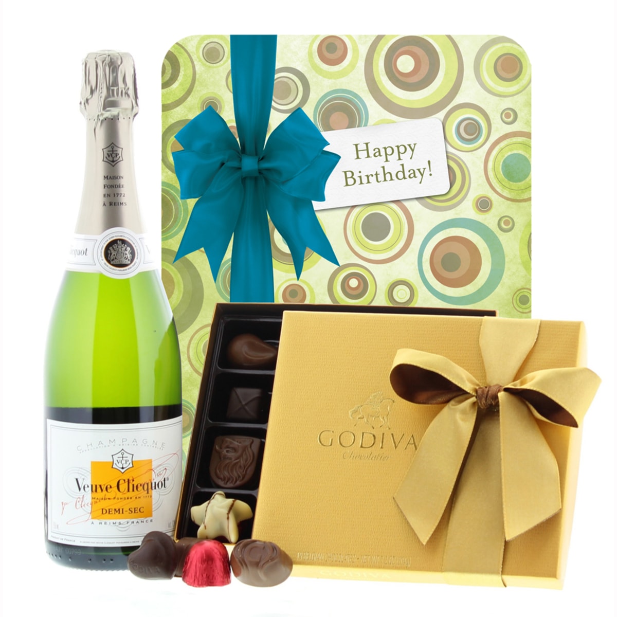 Veuve Clicquot Demi-Sec & 19-pc Godiva Chocolates Birthday Gift Set Gift Product Image